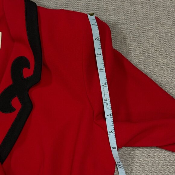 Vintage Danny Nicole Womens Red Double Breasted Dress Coat Padded Shoulders Sz 8 - Picture 13 of 16